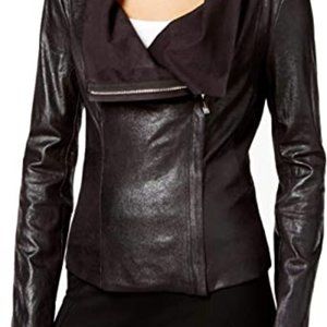 CALVIN KLEIN Gray Moto Jacket Size Medium